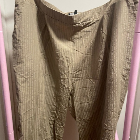 Fashion Nova Pants - Fashion Nova Tan Pinstripe Trousers